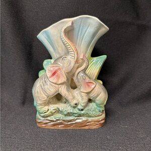 Elephant lusterware vintage vase beautiful colors